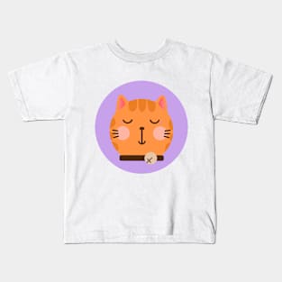 cute drawn kitty cat design 8 Kids T-Shirt